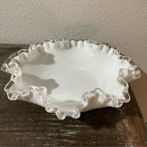 Fenton Silver Crest Ruffle Edge Bowl